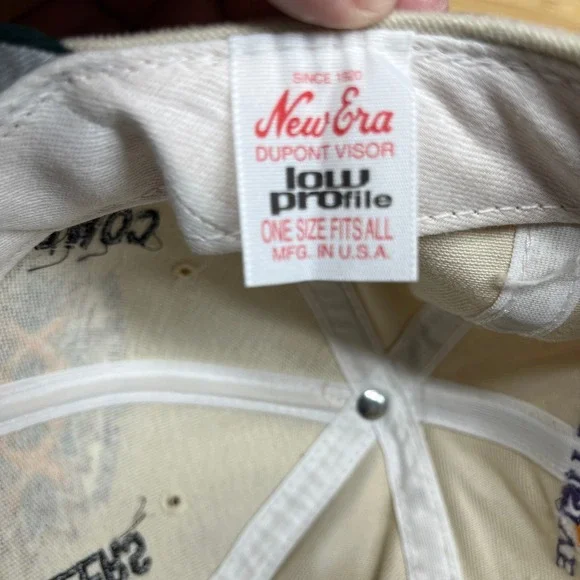 New Era Super Bowl XXX 1996 Vintage Hat Steelers vs Cowboys Cream Green 90s OSFA - Picture 7 of 8